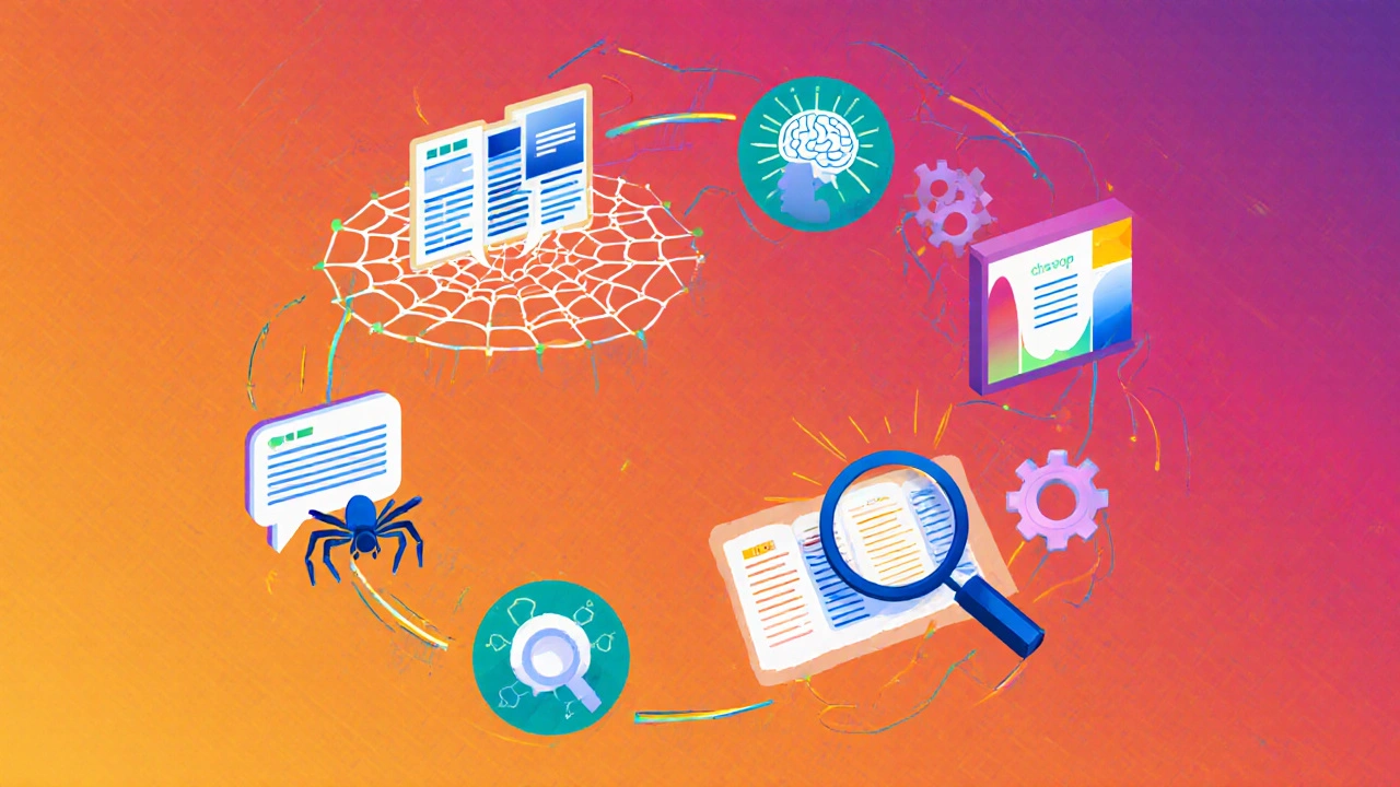 Ilustrace pracovního postupu: sběr dat, prompt, AI analýza, vizualizace, iterace.