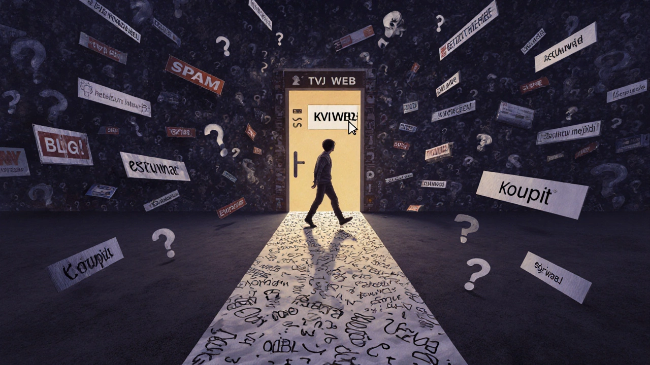 Osoba na cestě k vlastnímu webu, obejde spam a najde cestu k uspokojenému zákazníkovi.