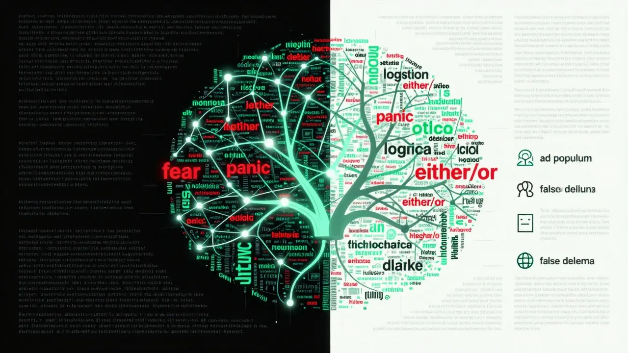 Abstraktní vizualizace neurální sítě odhalující manipulační vzory v textu.