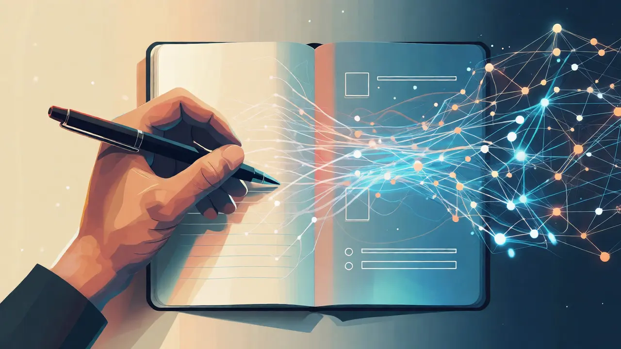Konceptuální ilustrace spolupráce člověka a umělé inteligence
