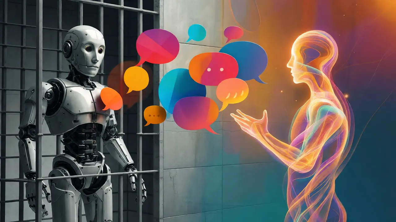 Porovnání starého rigidního robota a nového chytrého AI asistenta.